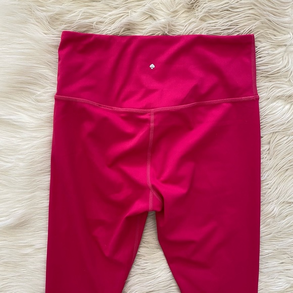 Kate Spade Pink Scalloped Hem High Rise Cropped Capri Crop Leggings - Picture 7 of 12
